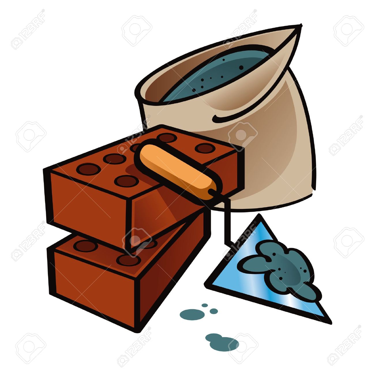 1300x1300 Building And House Repair Brick Cement Royalty Free Cliparts