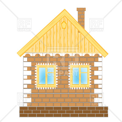 400x400 Brick House Royalty Free Vector Clip Art Image