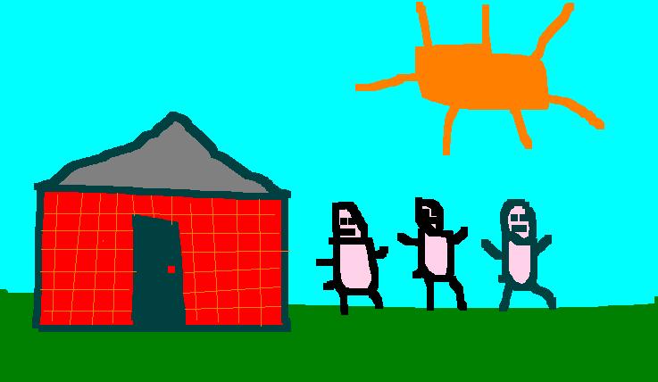 737x428 Wolf And Brick House Clipart