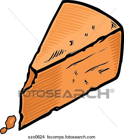 417x470 Drawings Of A Triangle Shaped Brick Of Cheese On A White