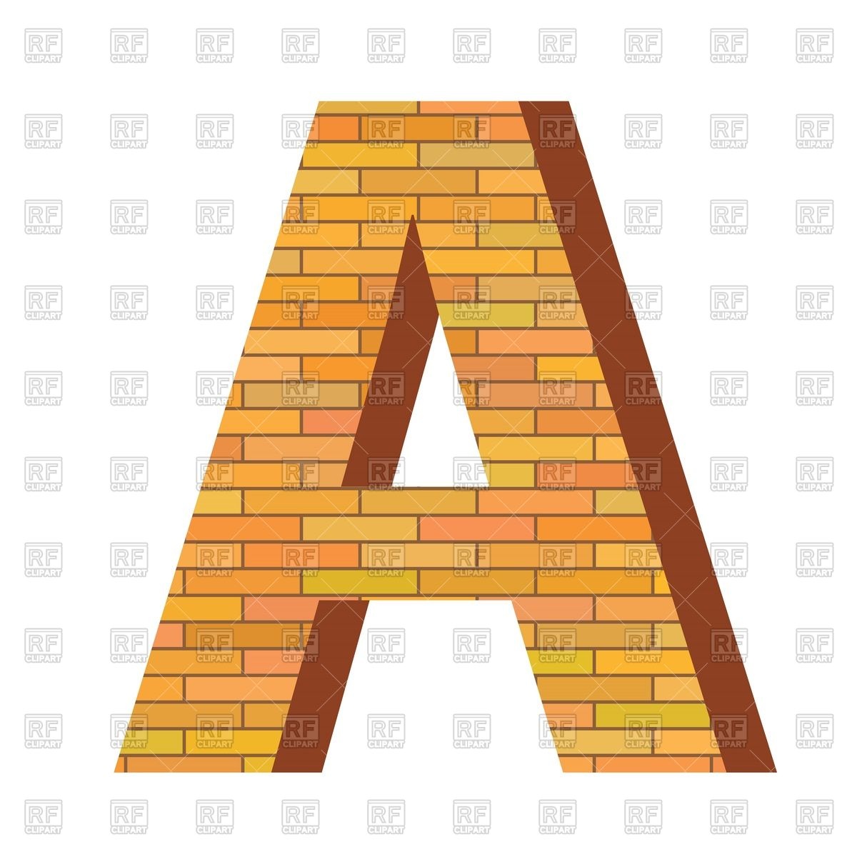 1200x1200 Font With Brick Wall Texture, Letter A Royalty Free Vector Clip