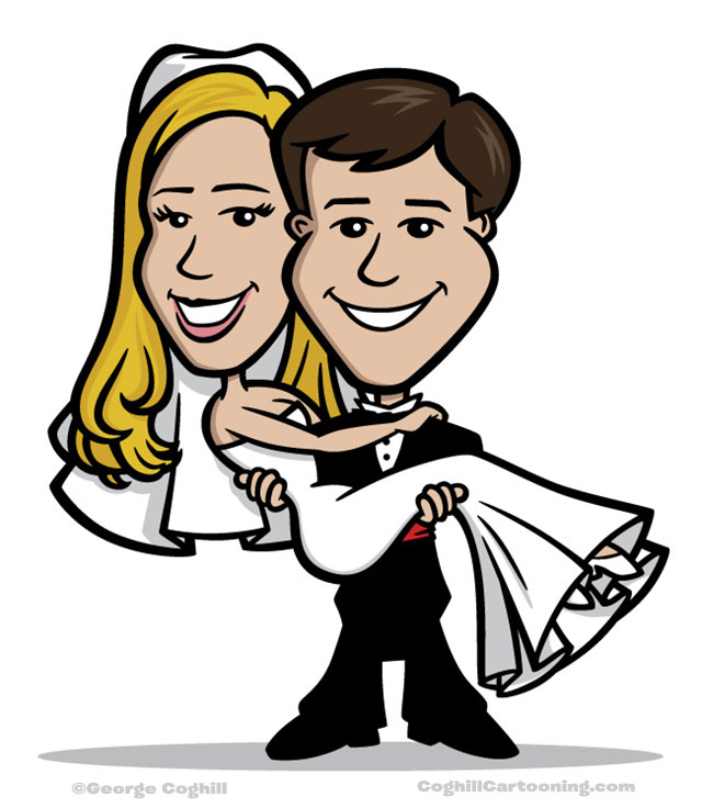 640x736 Bride Amp Groom Wedding Cartoon Character Portraits