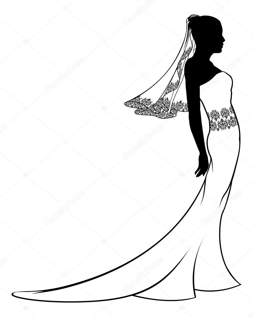 817x1023 Wedding Dress Silhouette Free Clipart Free Clip Art Images