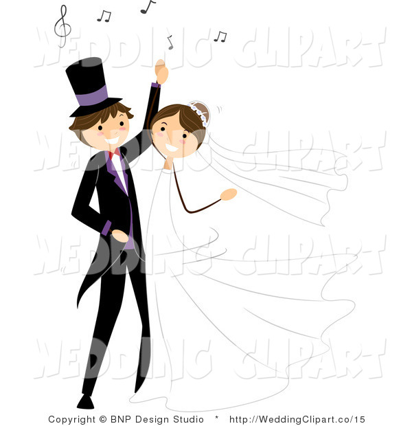 600x620 Vector Cartoon Marriage Clipart Of A Wedding Bride And Groom