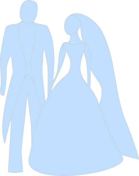 468x593 Blue Bride And Groom Clip Art