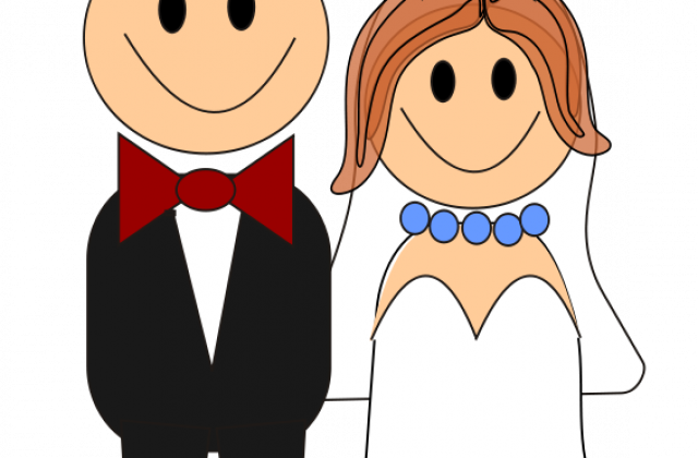 640x420 Free Cartoon Bride And Groom Clipart