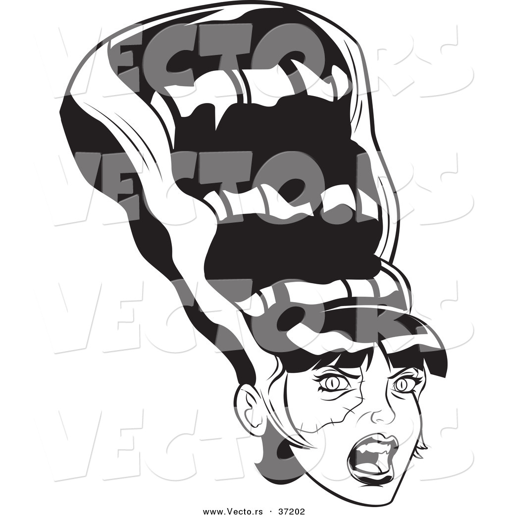 1024x1044 Vector Of A Frankenstein Bride With Conical Hair Design
