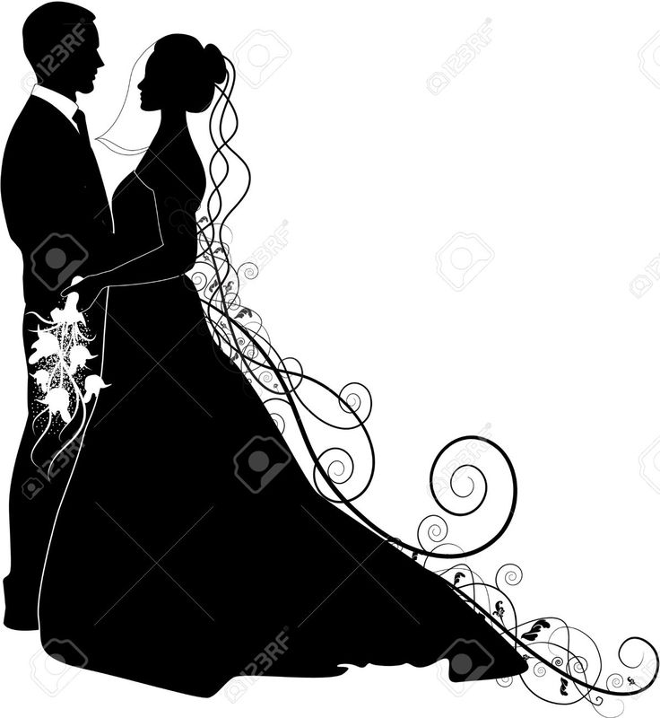 736x800 Bride And Groom Silhouette Clip Art
