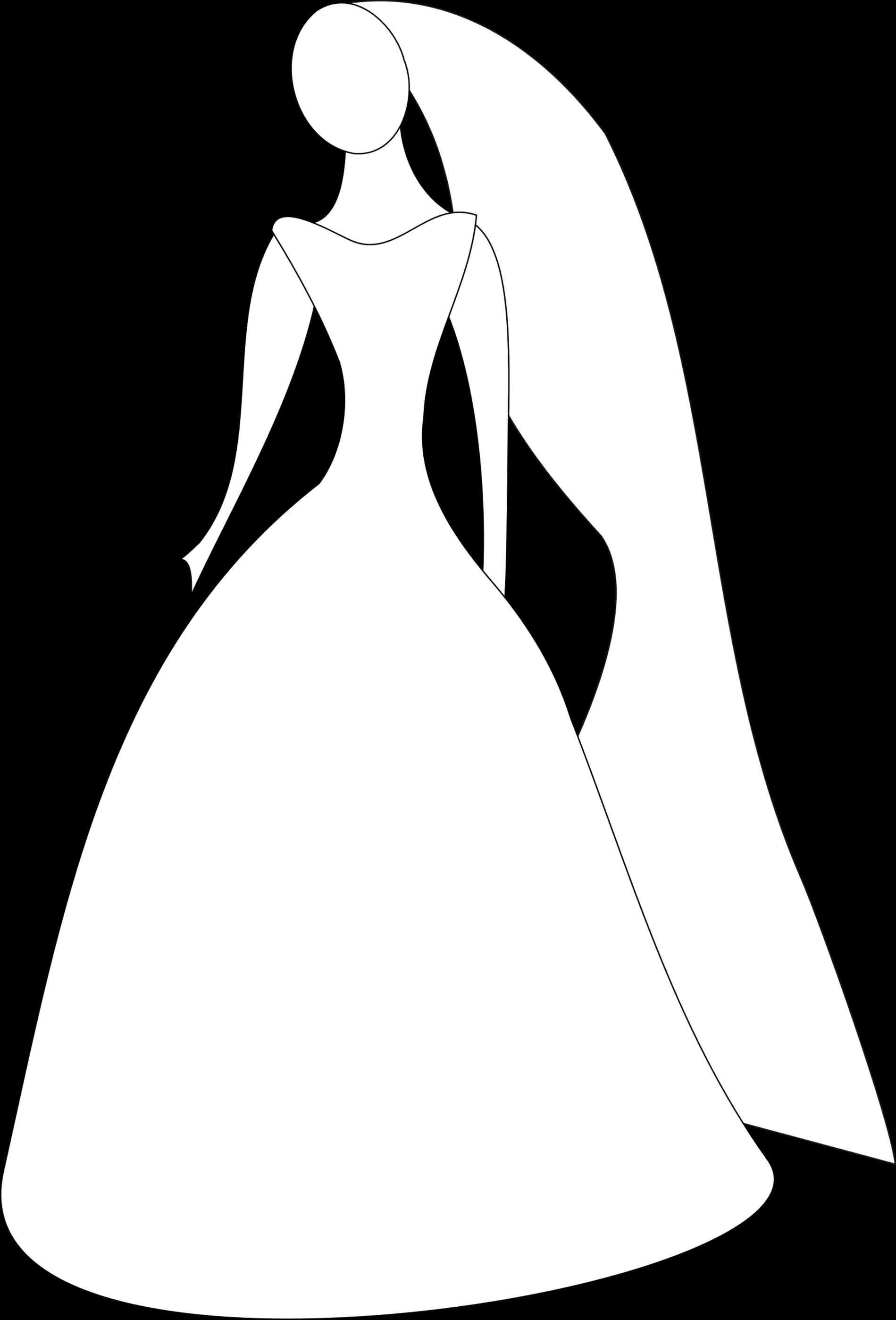 1899x2797 Bride Dress Silhouette Clip Art