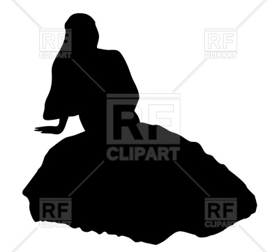 400x362 Silhouette Of Sitting Bride Royalty Free Vector Clip Art Image