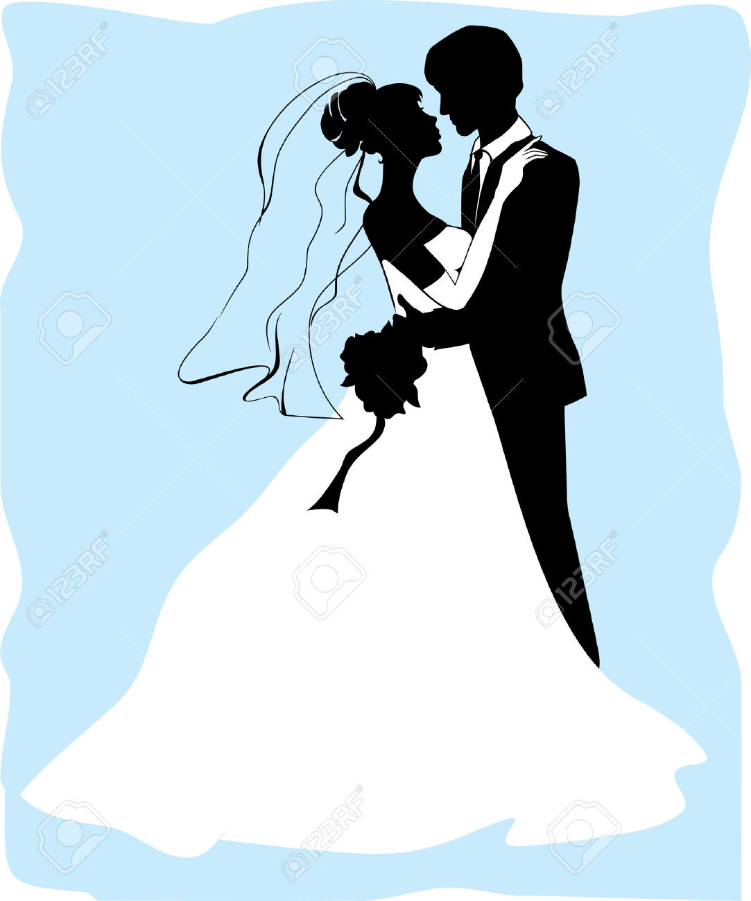 1083x1300 Blue Clipart Bride And Groom