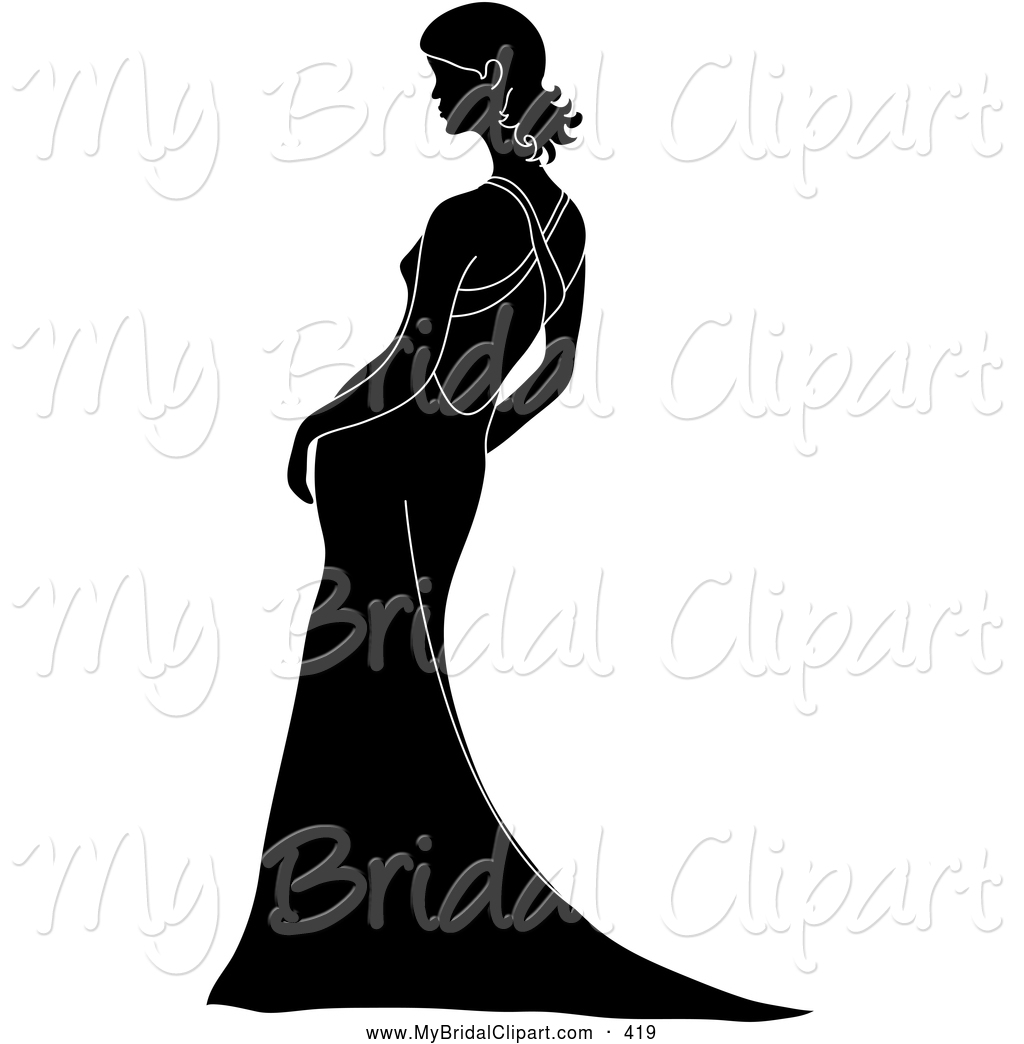 1024x1044 Bridal Clipart Of A Silhouetted Black Bride Leaning In Her Gown By
