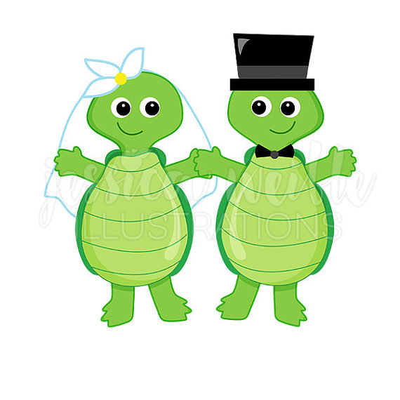 570x570 Wedding Turtles Cute Digital Clipart Bridal Clip Art Wedding