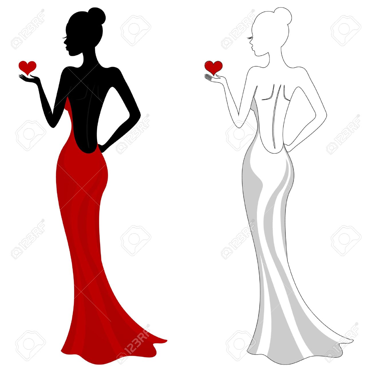 1300x1300 Elegant Dresses Clipart