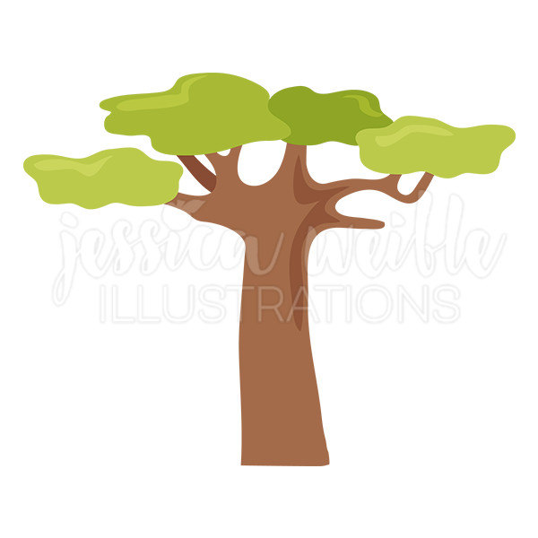 600x600 Baobab Tree Cute Digital Clipart Tree Clip Art Safari