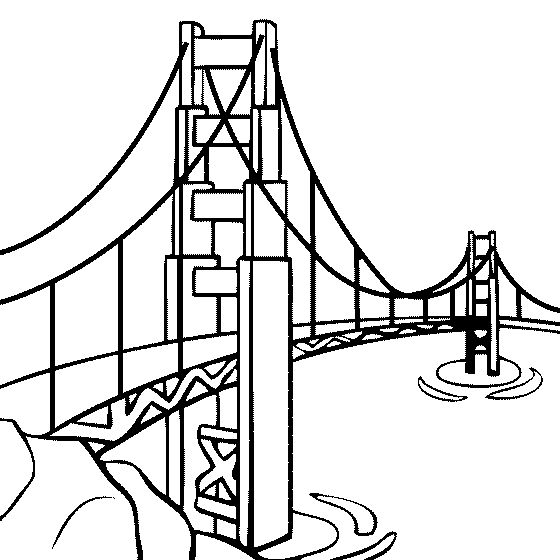 560x560 Bridge Clipart Coloring