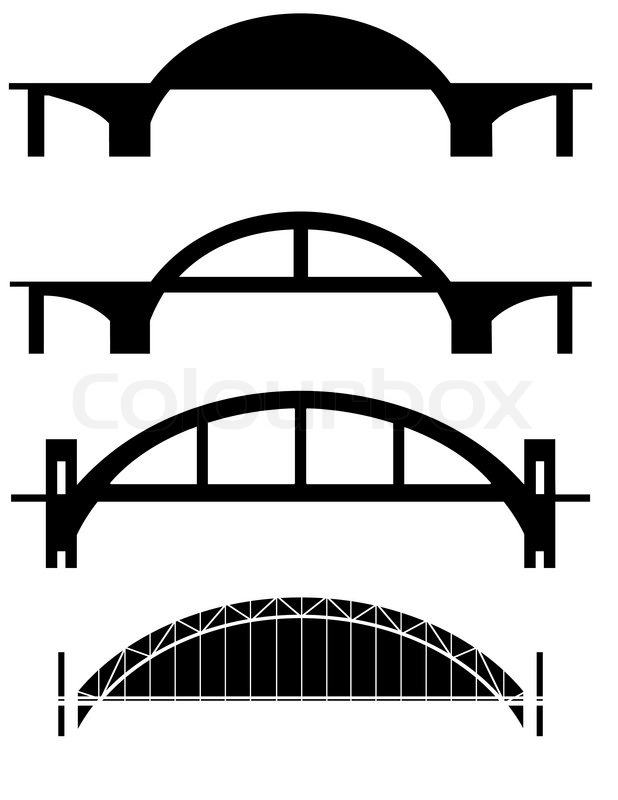618x800 Vector Set Of Bridge Silhouettes