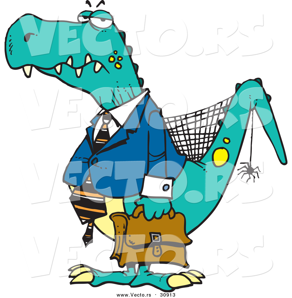 1024x1044 Vector Of A Senior Business Dinosaur Posing With Briefcase
