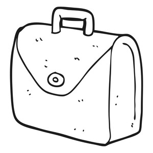 300x300 Freehand Drawn Cartoon Briefcase Spilling Letters Royalty Free
