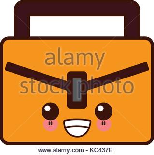 319x320 Kawaii Briefcase Business Portfolio Bag Cartoon Stock Vector Art