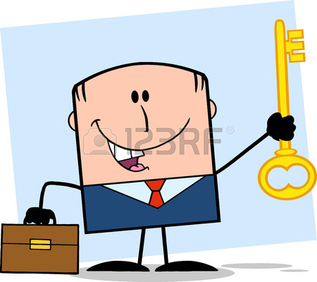450x400 Black And White Winking Businessman Holding A Money Bag Cartoon