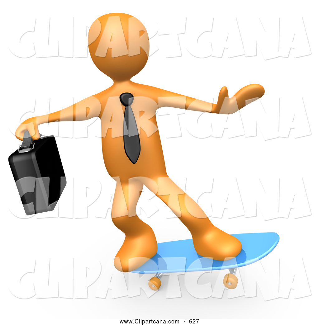 1024x1044 Clip Art Of A Cool Orange Businessman Person With A Briefcase
