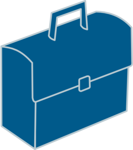 264x298 Blue Briefcase Clip Art