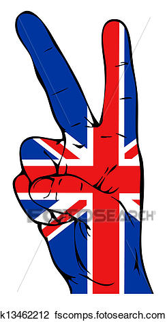 245x470 Clip Art Of Peace Sign With British Flag K13462212