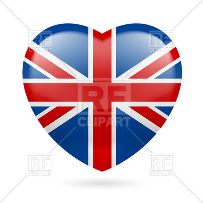 400x400 Heart With British Flag Colors. I Love United Kingdom Royalty Free