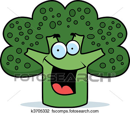 450x394 Clipart Of Broccoli Smiling K3705332