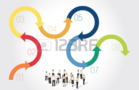 450x291 Template For Advertising Brochure With Business People With Arrows