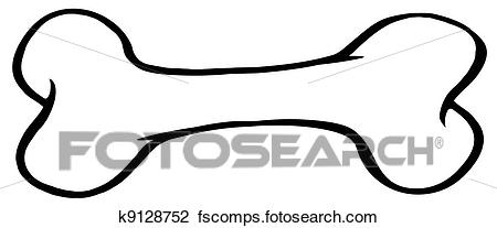 450x207 Clipart Of Outlined Dog Bone K9128752