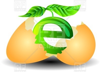 400x283 Broken Egg With The Ecological Symbol Inside And Plant Royalty