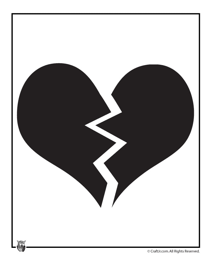 680x880 Broken Heart Clipart Black And White