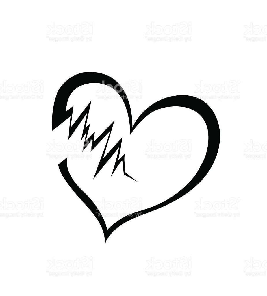 924x1024 Best Free Vector Of Broken Heart Outline Isolated On White Drawing
