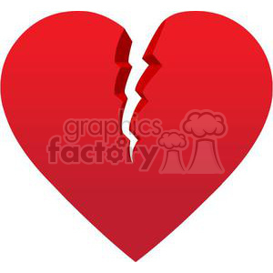 300x300 Royalty Free Red Broken Heart 381663 Vector Clip Art Image