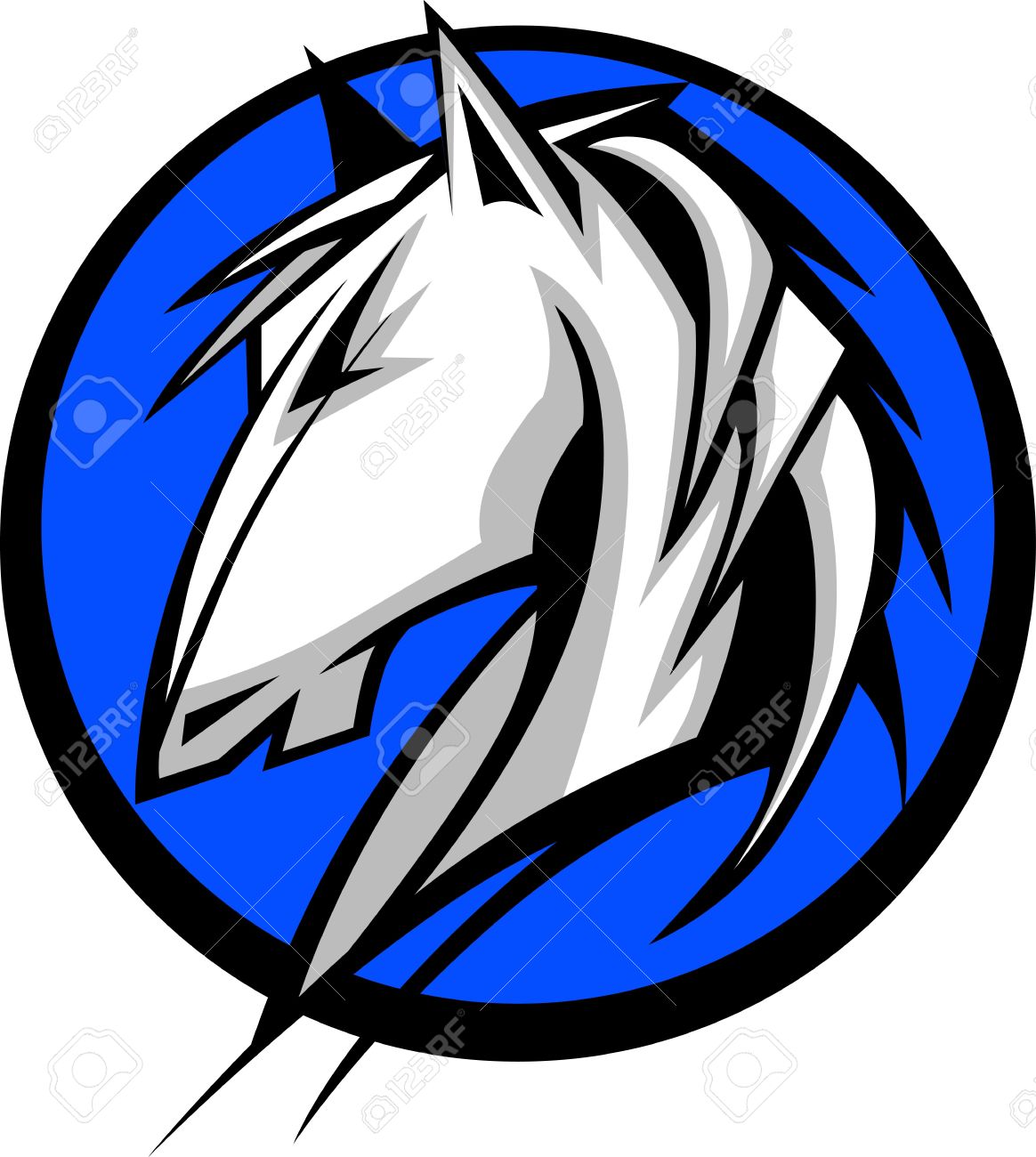 1164x1300 Graphic Mascot Vector Image Of A Mustang Bronco Horse Royalty Free