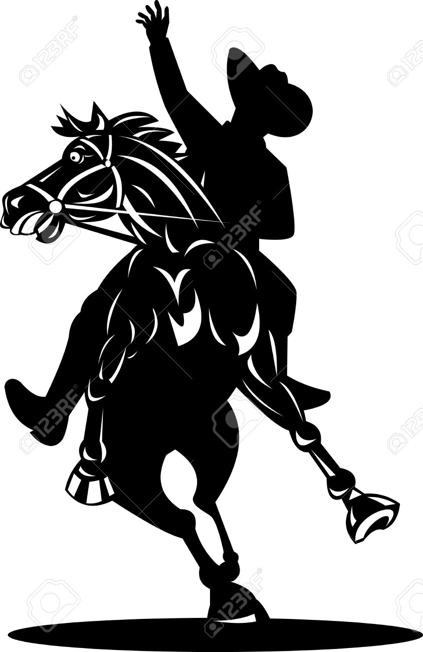 844x1300 Horse Riding Clipart Bucking Bronco