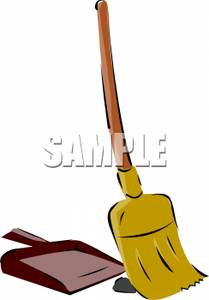 209x300 Broom And A Dustpan Clip Art Image