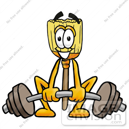 450x450 Cliprt Graphic Of Straw Broom Cartoon Character Lifting