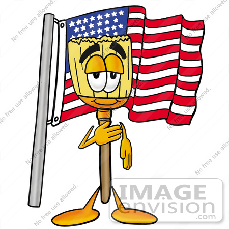 450x450 Clip Art Graphic Of A Straw Broom Cartoon Character Pledging