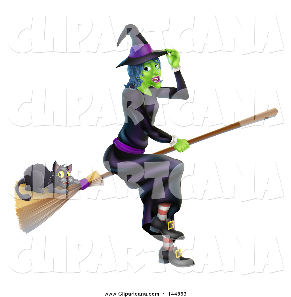 1024x1044 Cartoon Clip Art Of A Green Halloween Witch Touching Her Hat