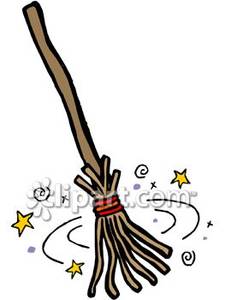 225x300 Broom Under A Spell Royalty Free Clipart Picture