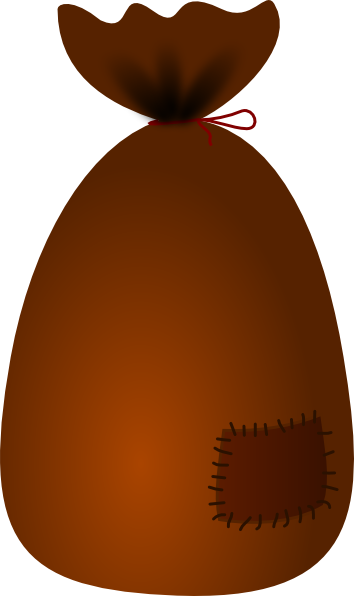 354x596 Brown Bag With Patch Clip Art