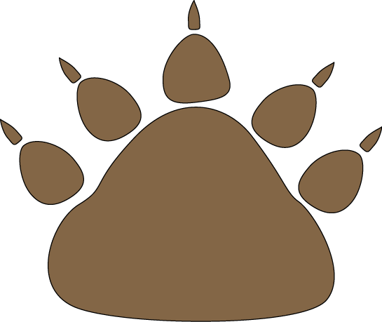 545x459 Brown Bear Paw Print Clip Art