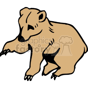 300x300 Royalty Free Brown Bear Cub Playing 130078 Vector Clip Art Image