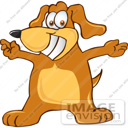 450x450 Clip Art Graphic Of A Cute Brown Hound Dog Cartoon Character