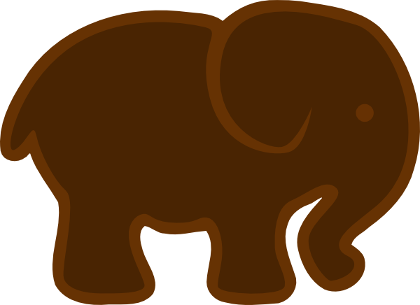 600x436 Brown Elephant Clip Art