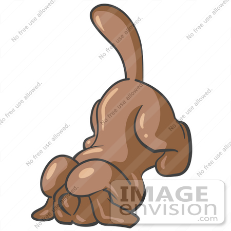 450x450 Clip Art Graphic Of A Brown Dog Cowering