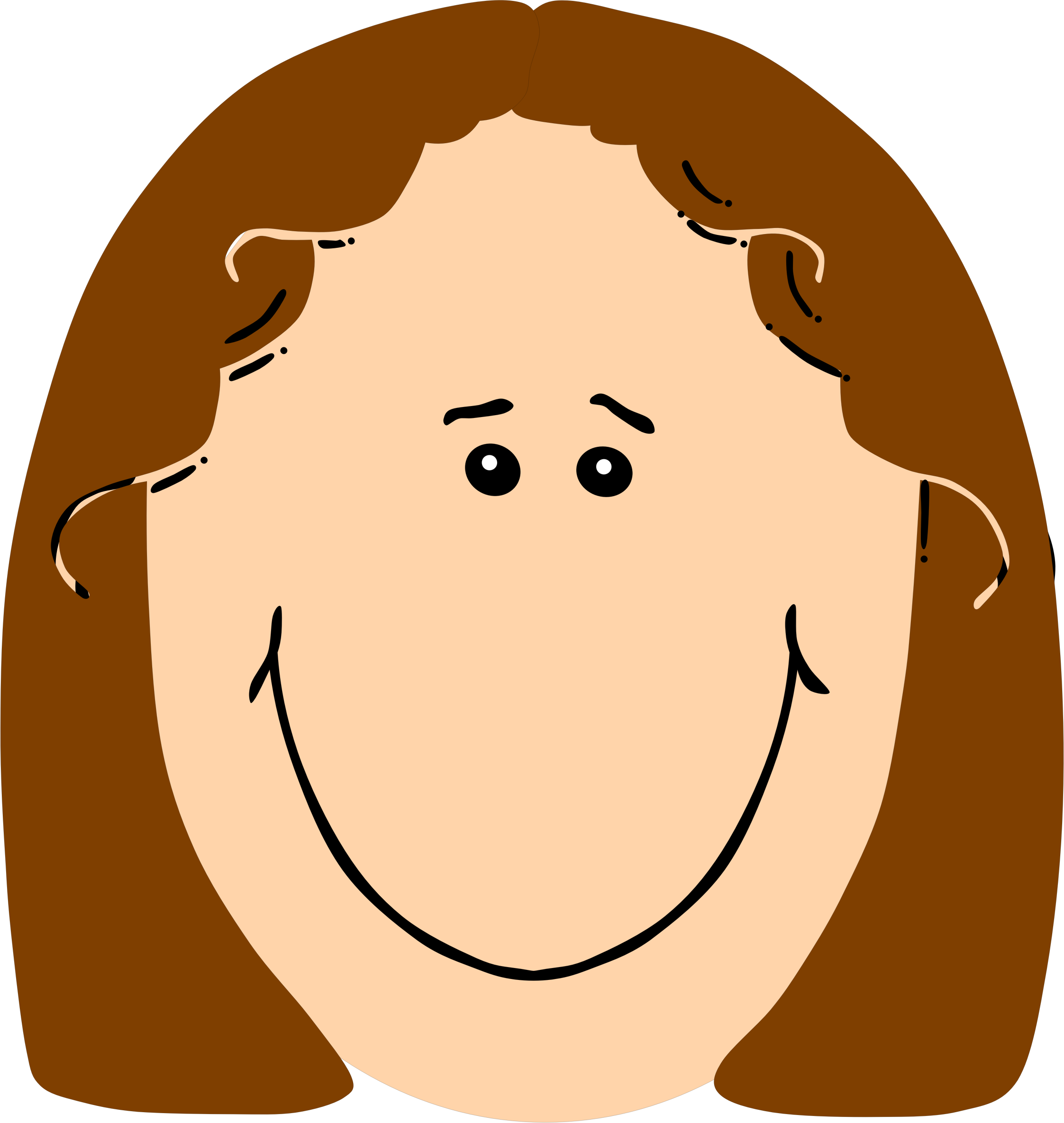 2245x2370 Smile Clipart Brown Hair